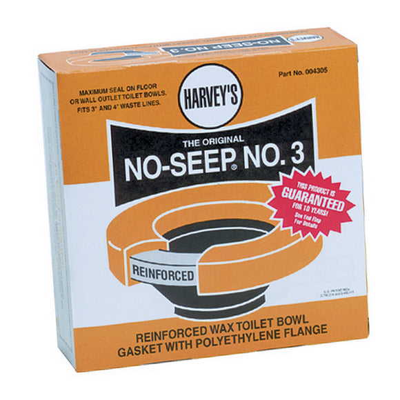 Harvey's No-Seep #3 Reinforced Wax Toilet Bowl Gasket with Flange