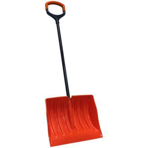 18" Plastic Shovel, Straight Wood Handle D-Grip, Mountain Mover, Ames