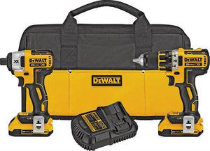 20V DeWalt Cordless Combo Drill Kit incl. Drill/Driver, Impact Driver, Battery Chargers, Belt Hooks